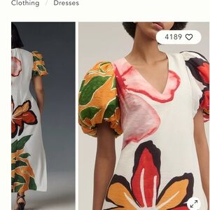 NWOT. Never worn. Anthropologie puff sleeve. A line maxi dress